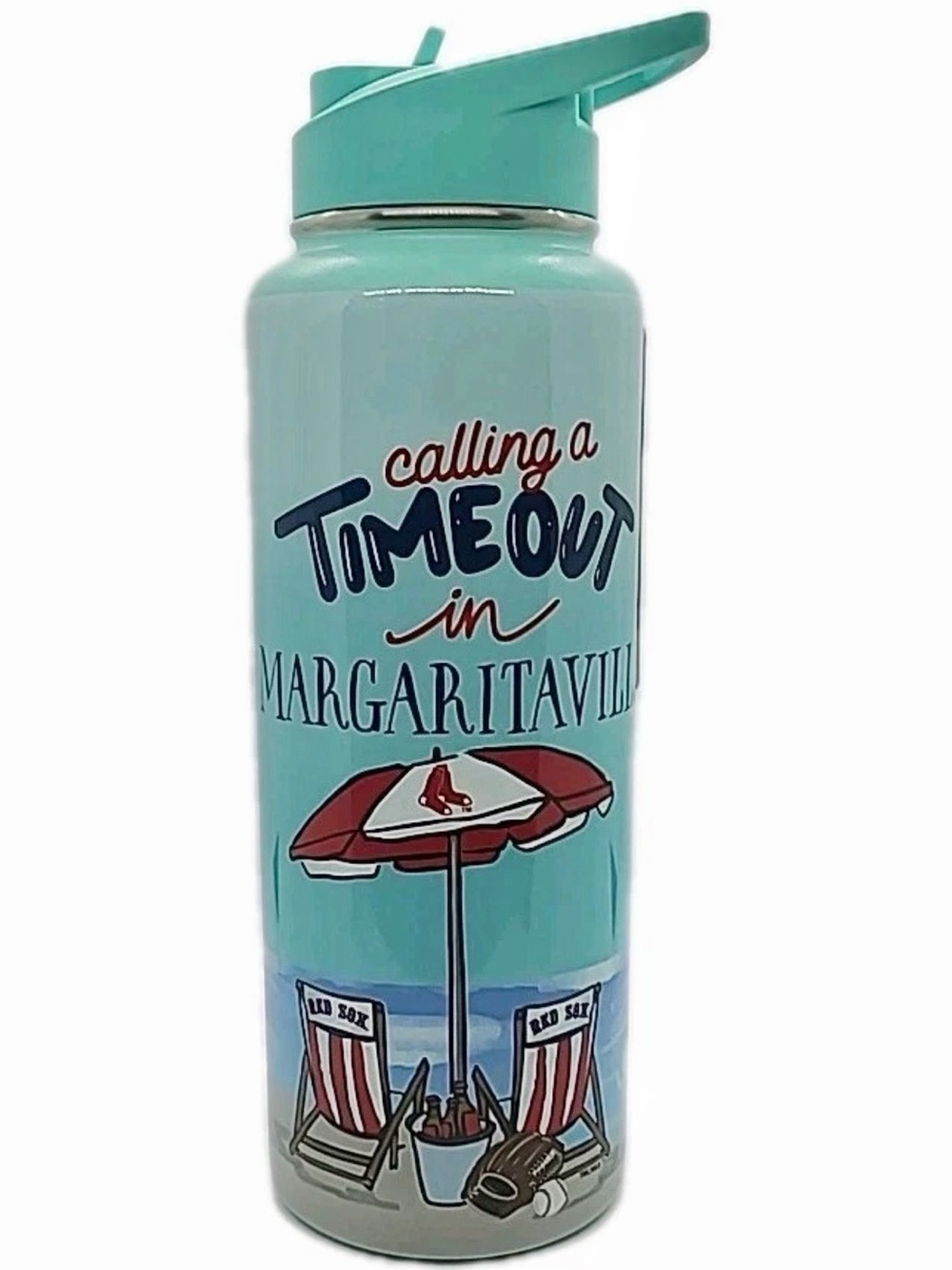 Margaritaville x Boston Red Sox 34oz Quencher Water Bottle NWT Beach Graphic